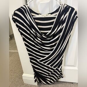 Max Studio Striped Drape Top